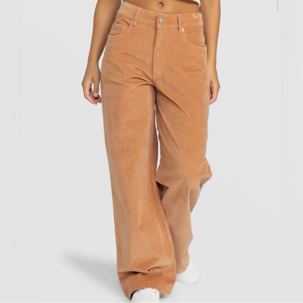 RVCA Tan Corduroy Wide-Leg Pants